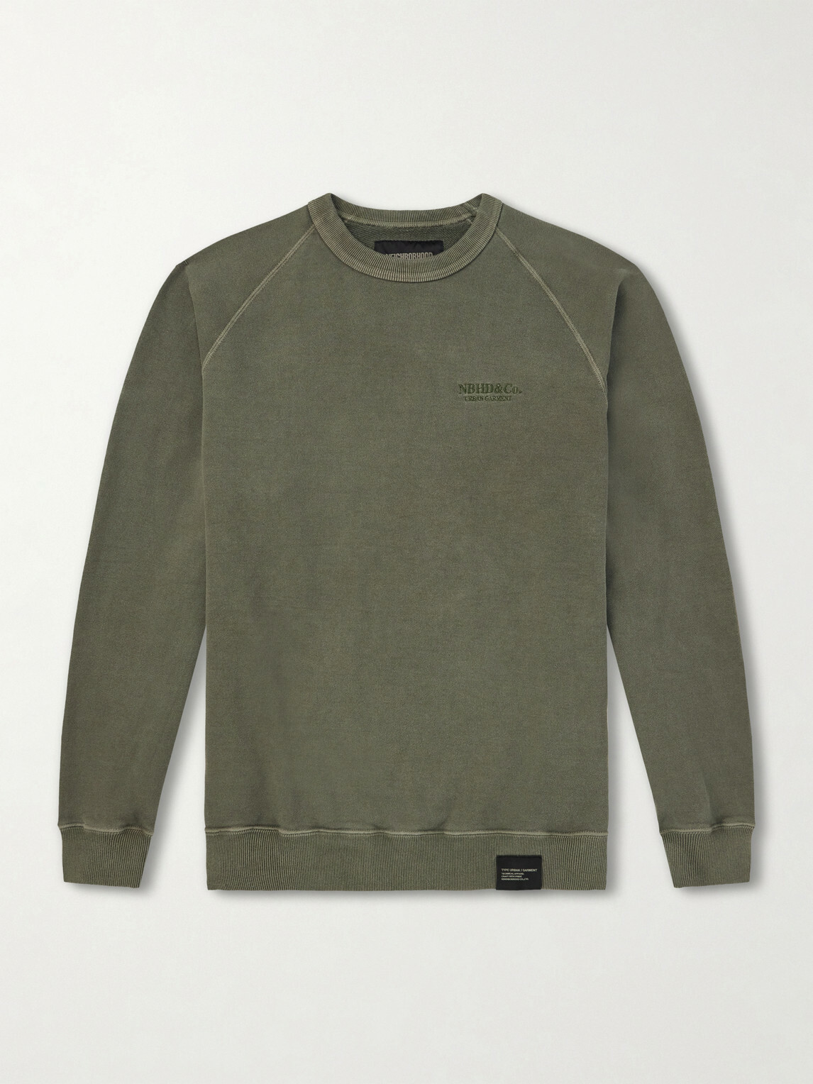 Neighborhood - Cotton Pigment Dyed Sweatshirt - Green