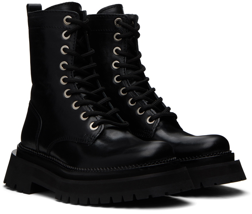 AMI Paris Black Mid Height Boots AMI