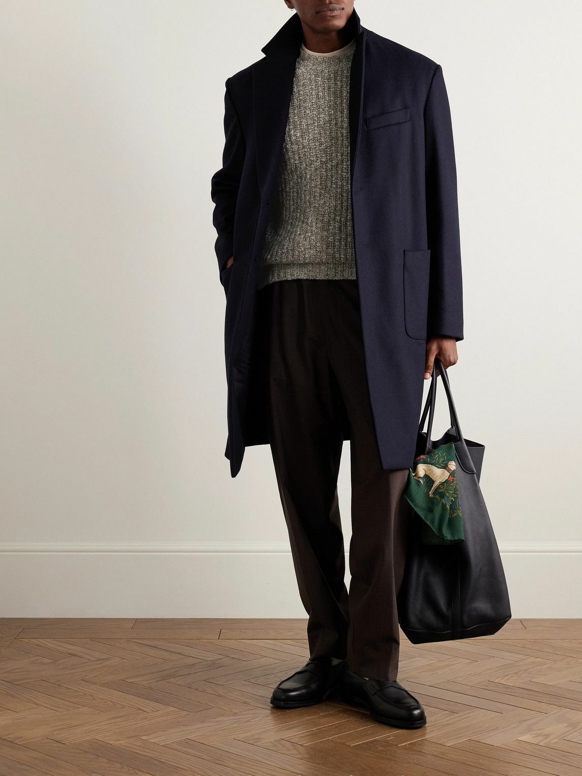 Incotex - Zanone Ribbed Brushed-Wool Sweater - Green