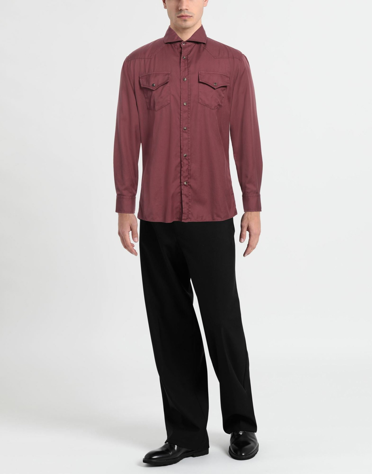Brunello Cucinelli Mens Shirt Burgundy