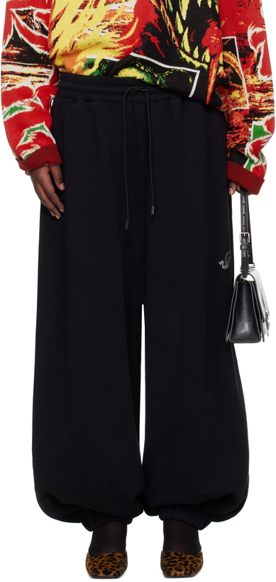 Photo: LU'U DAN Black Baggy Bontan Lounge Pants