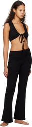 SKIMS Black Ruched Lounge Pants