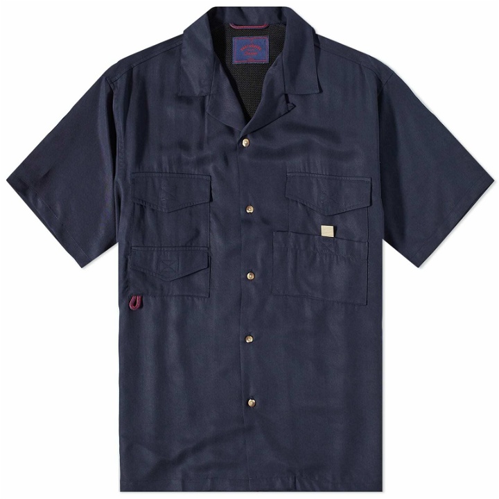 Photo: Portuguese Flannel Men's Outdoors Multi-Pocket Vacation Shirt in Navy