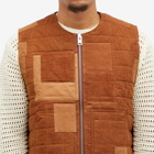 Story mfg. Men's Patchwork Saturn Vest in Brown Loved