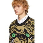 Gucci Black and Gold Jacquard Tiger Sweater