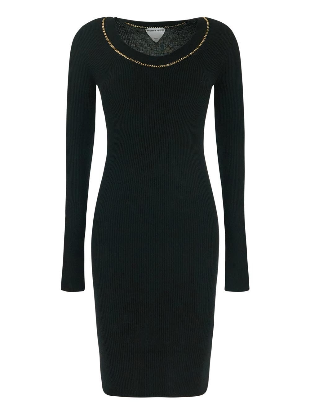 Photo: Bottega Veneta Black Dress With Gold Chain