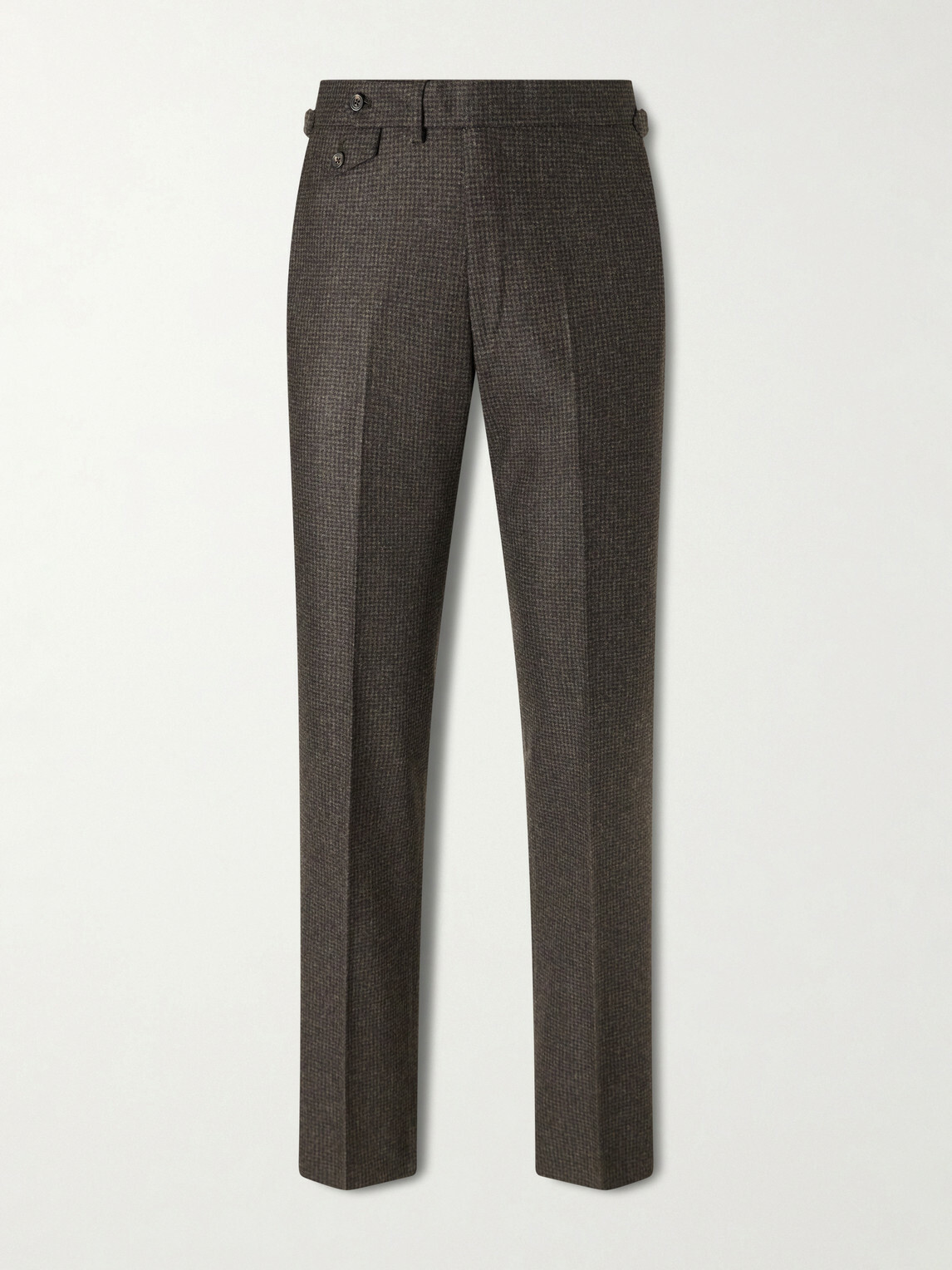 J. Mueser - Waverly Straight-Leg Checked Virgin Wool Suit Trousers - Brown