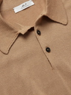 Mr P. - Cashmere and Silk-Blend Polo Shirt - Brown