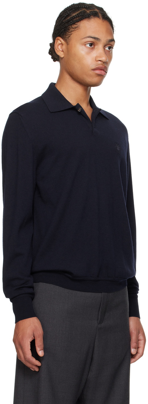 Bally Navy Merino Wool Polo
