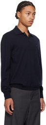 Bally Navy Merino Wool Polo