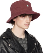 Acne Studios Burgundy Embroidered Bucket Hat