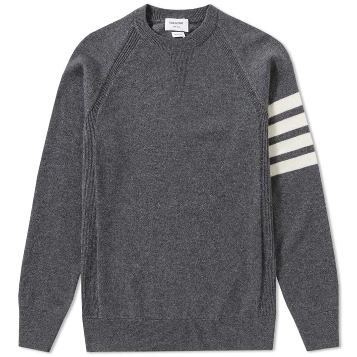 Photo: Thom Browne Arm Stripe Cashmere Crew Sweat Grey