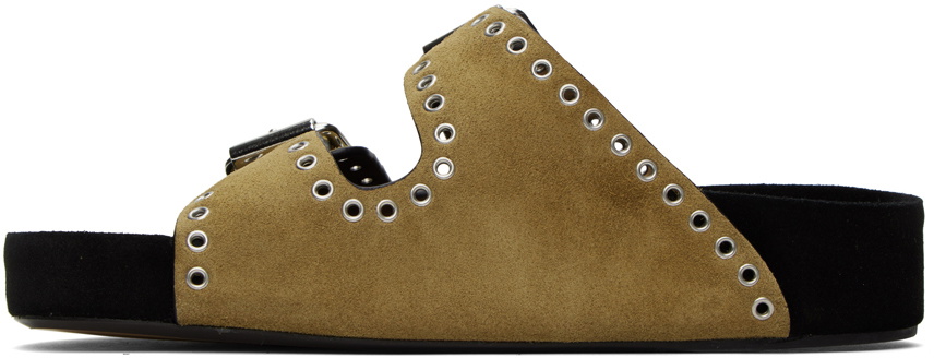 【関税&送料込】Isabel Marant Lennyo ISABEL MARANT Lennyo embroidered cutout suede slides | NET-A