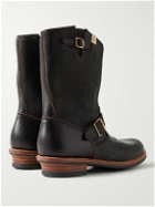 Visvim - T.W.O. Folk Buckled Textured-Leather Boots - Black