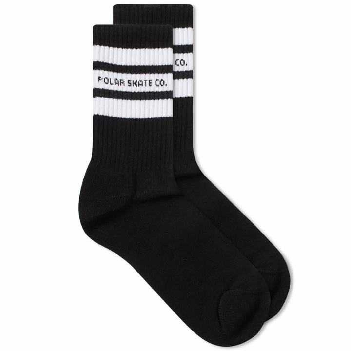 Photo: Polar Skate Co. Men's Fat Stripe Sock in Black