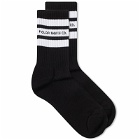 Polar Skate Co. Men's Fat Stripe Sock in Black