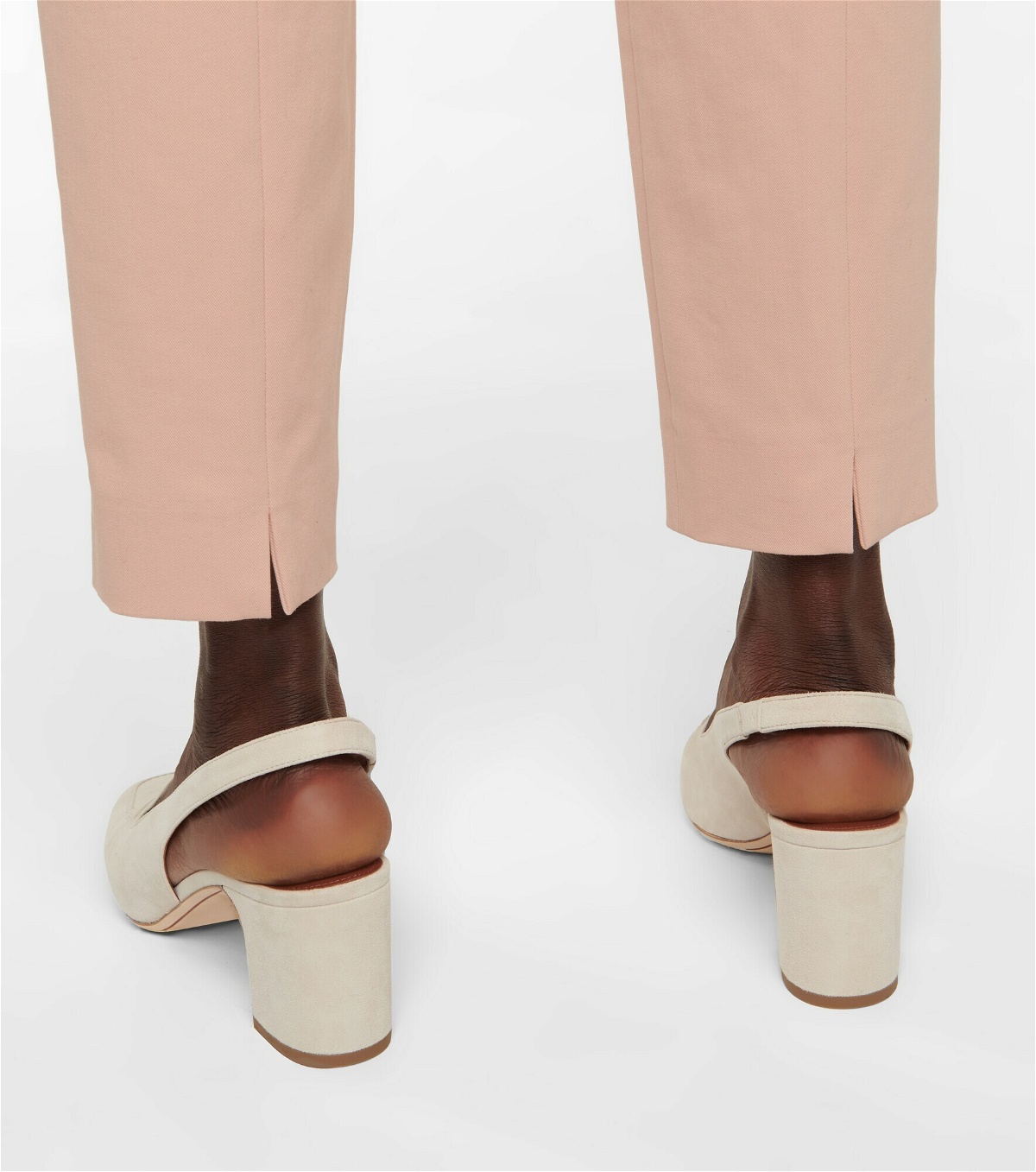Stretch cotton cigarette trousers, sand | Weekend Max Mara
