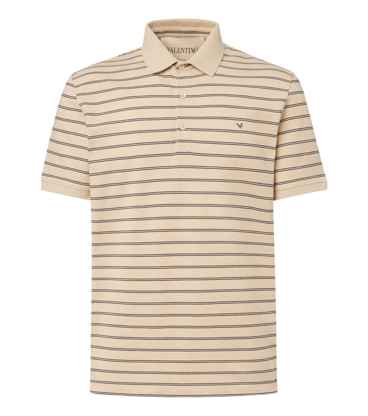 Photo: Valentino VGold striped cotton polo shirt