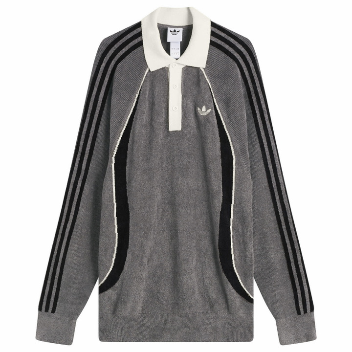 Photo: Adidas Men's Wicons Polo in Grey Strata/Black/Off White