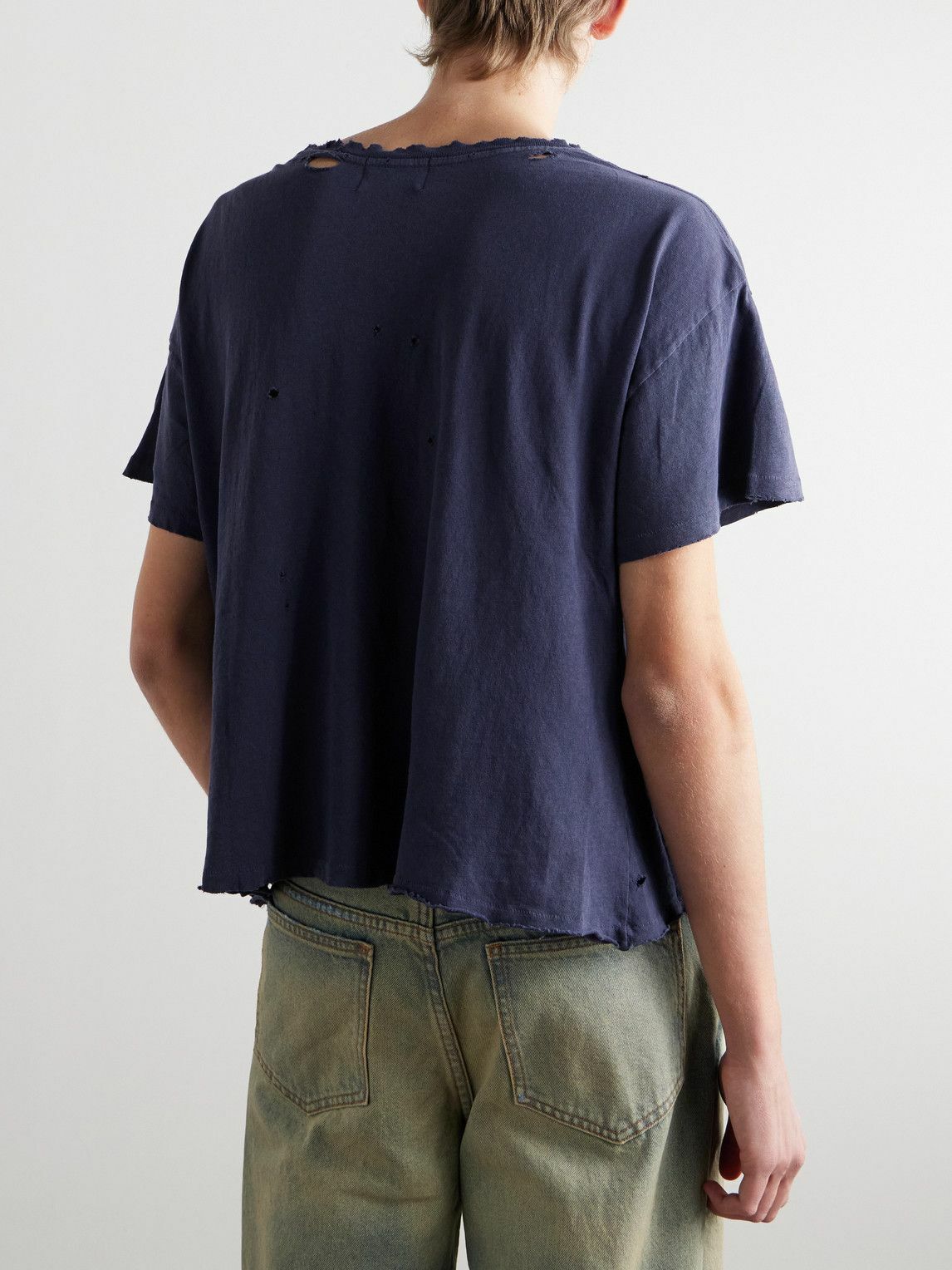 Enfants Riches Déprimés - Distressed Logo-Print Cotton-Jersey T