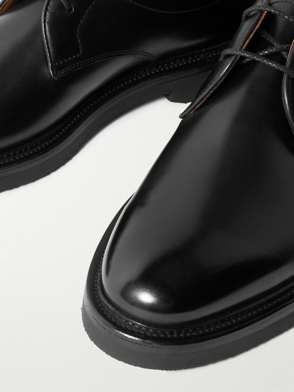 Dunhill - Apsley Glossed-Leather Derby Shoes - Black
