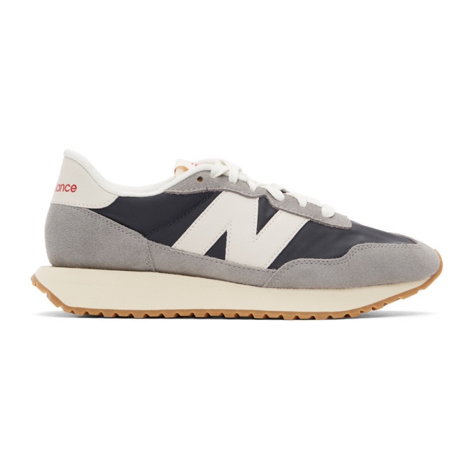 Photo: New Balance Grey and Navy 237 Sneakers