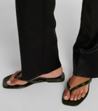 Toteme Croc-effect leather thong sandals