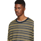 Wooyoungmi Yellow and Navy Striped Oversized Sweater