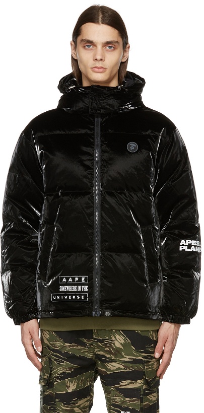 Photo: AAPE by A Bathing Ape Black Down Quilted Nylon Jacket