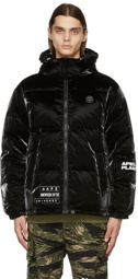 AAPE by A Bathing Ape Black Down Quilted Nylon Jacket