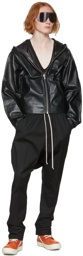 Rick Owens Black Sealed Leather Jacket