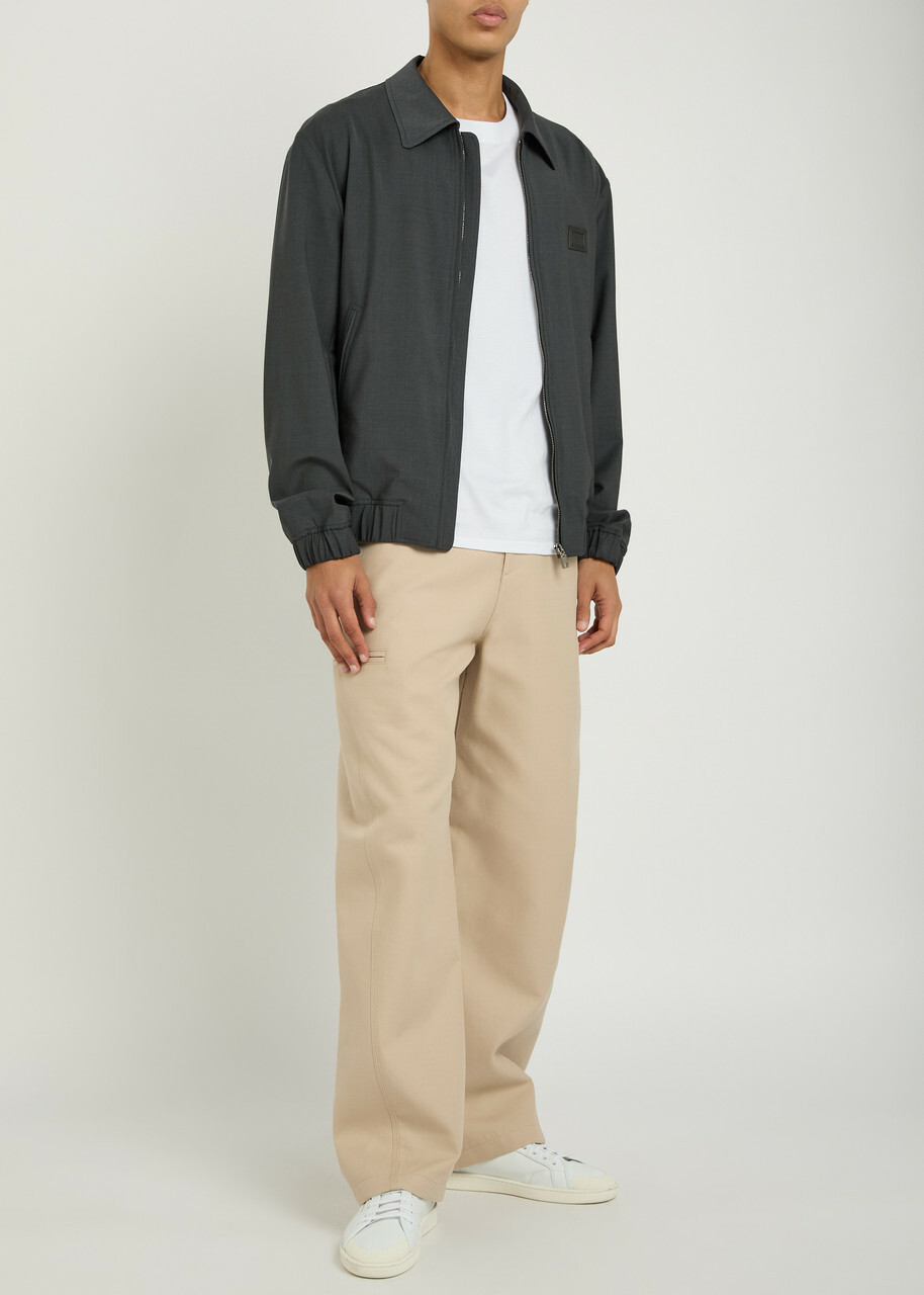 Dolce & Gabbana Logo-appliquéd Wool-blend Jacket Grey