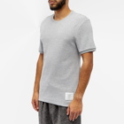 Thom Browne Men's Pinstripe Micro Waffle T-Shirt in Light Grey