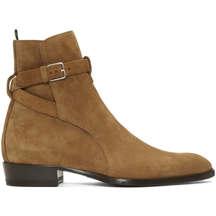 Photo: Saint Laurent Brown Suede Wyatt Jodhpur Boots