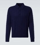 Arch4 Cable-knit cashmere polo sweater