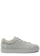 Tods Panelled Suede Sneakers Light Grey