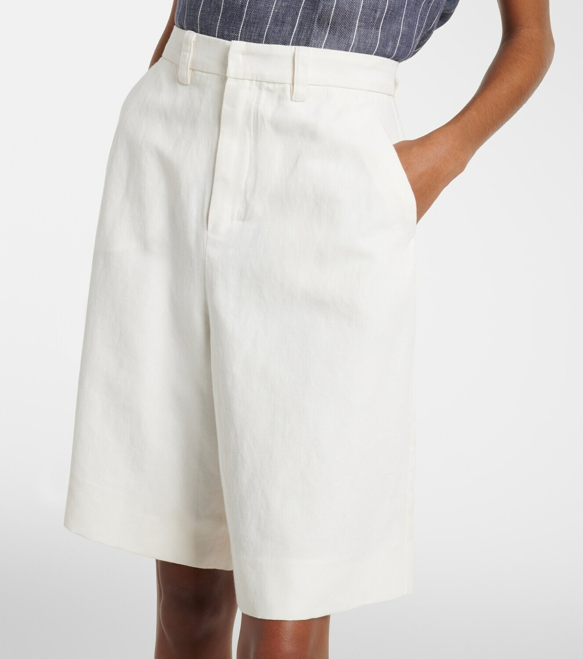 'S Max Mara Sole cotton and linen Bermuda shorts
