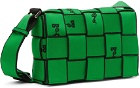Bottega Veneta Green Medium Logo Messenger Bag