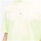 A.P.C. Men's Kyle Fluo Logo T-Shirt in Neon Yellow