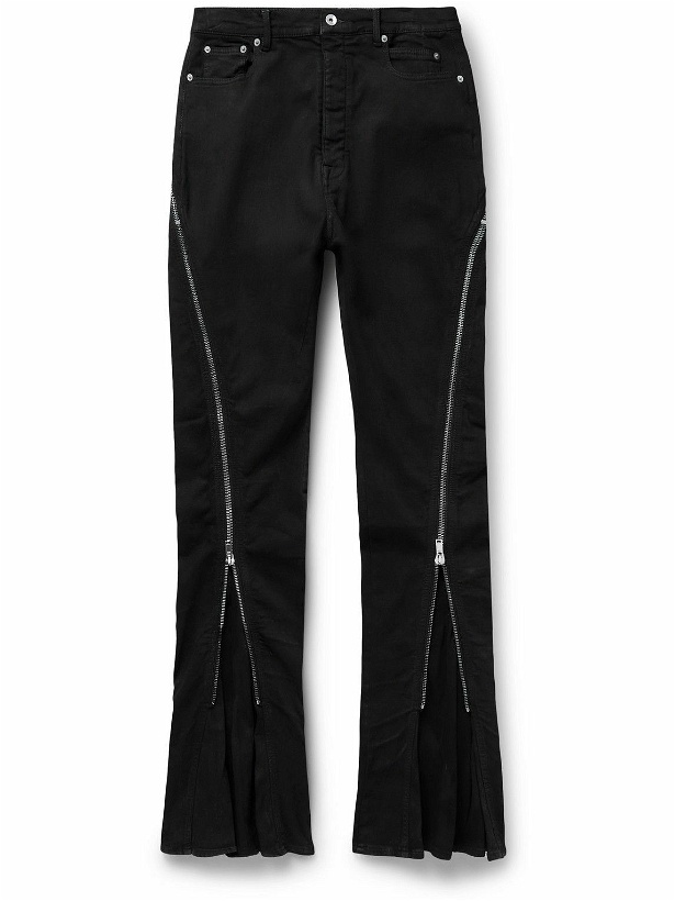 Photo: DRKSHDW by Rick Owens - Bolan Banana Slim-Fit Flared Zip-Embellished Jeans - Black