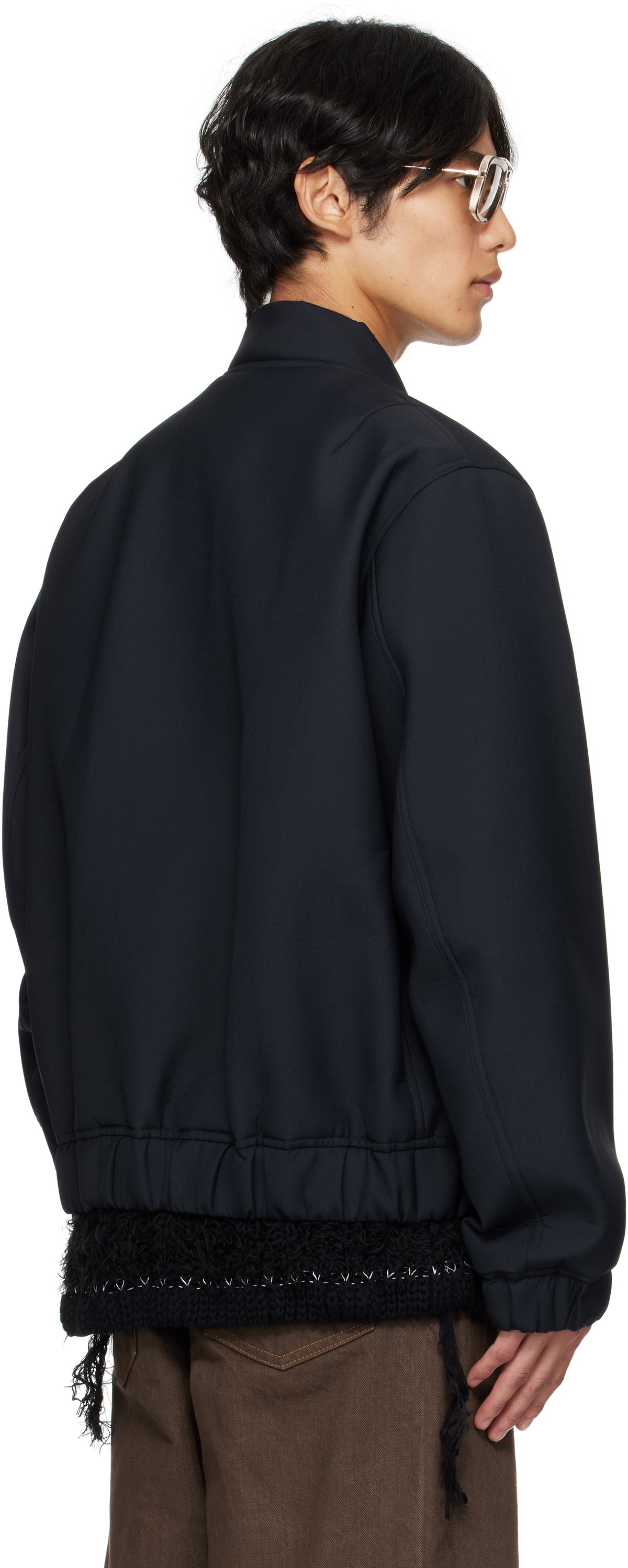 sacai Navy Suiting Blouson Bomber Jacket Sacai