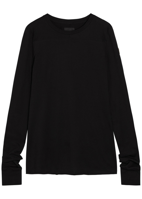 Photo: Rick Owens X Moncler Girder Logo-appliquéd Cotton T-shirt Black