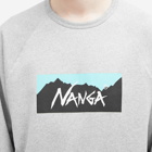 Nanga Men's Eco Hybrid Box Logo Sweatshirt in Light Grey/Turquoise