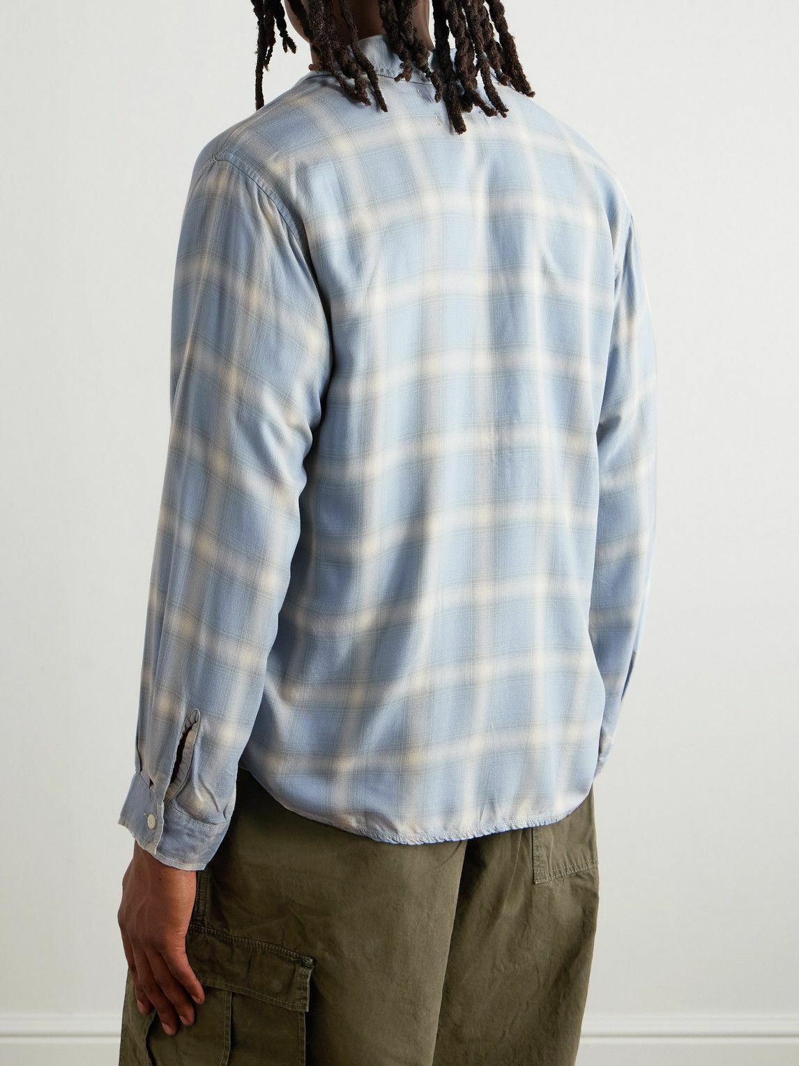 Remi Relief - Convertible-Collar Checked Flannel Shirt - Blue Remi