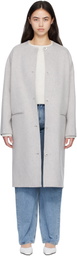 Loulou de Saison Gray KERRY Wool Cashmere Drap Oval Coat
