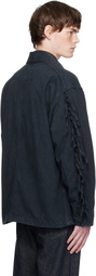 Toga Virilis Black Fringed Denim Jacket