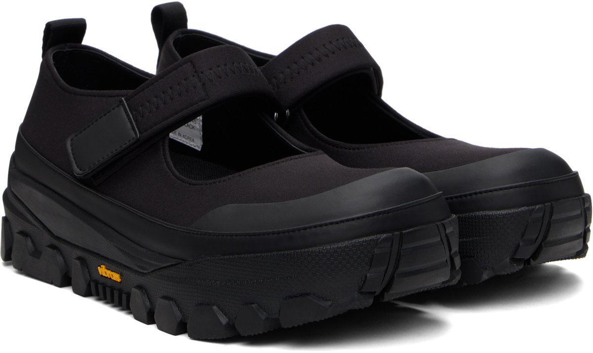 AMOMENTO Black Vibram Mary Jane Ballerina Flats