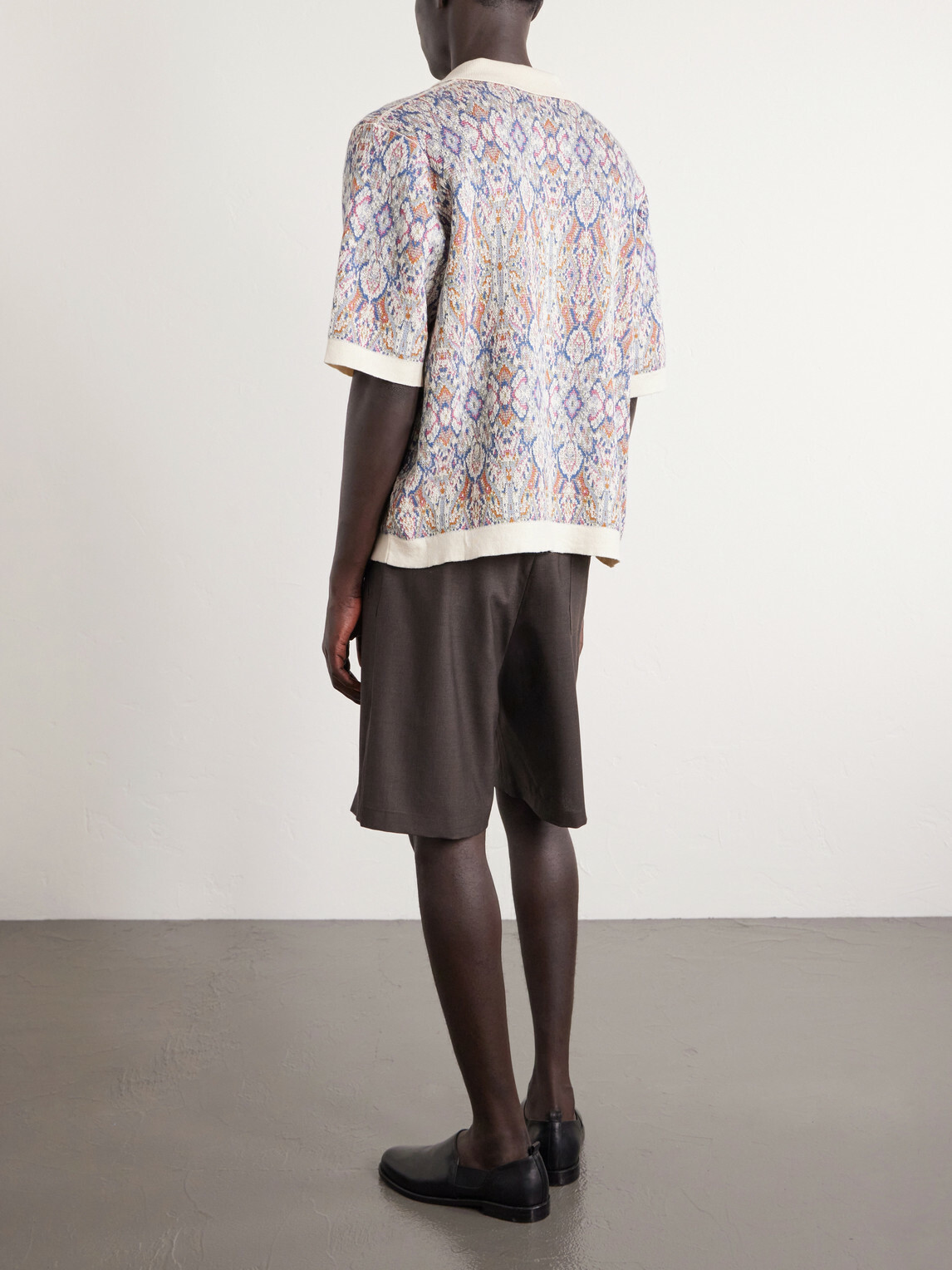 Corridor - Trance Jacquard-Knitted Cotton Shirt - Neutrals