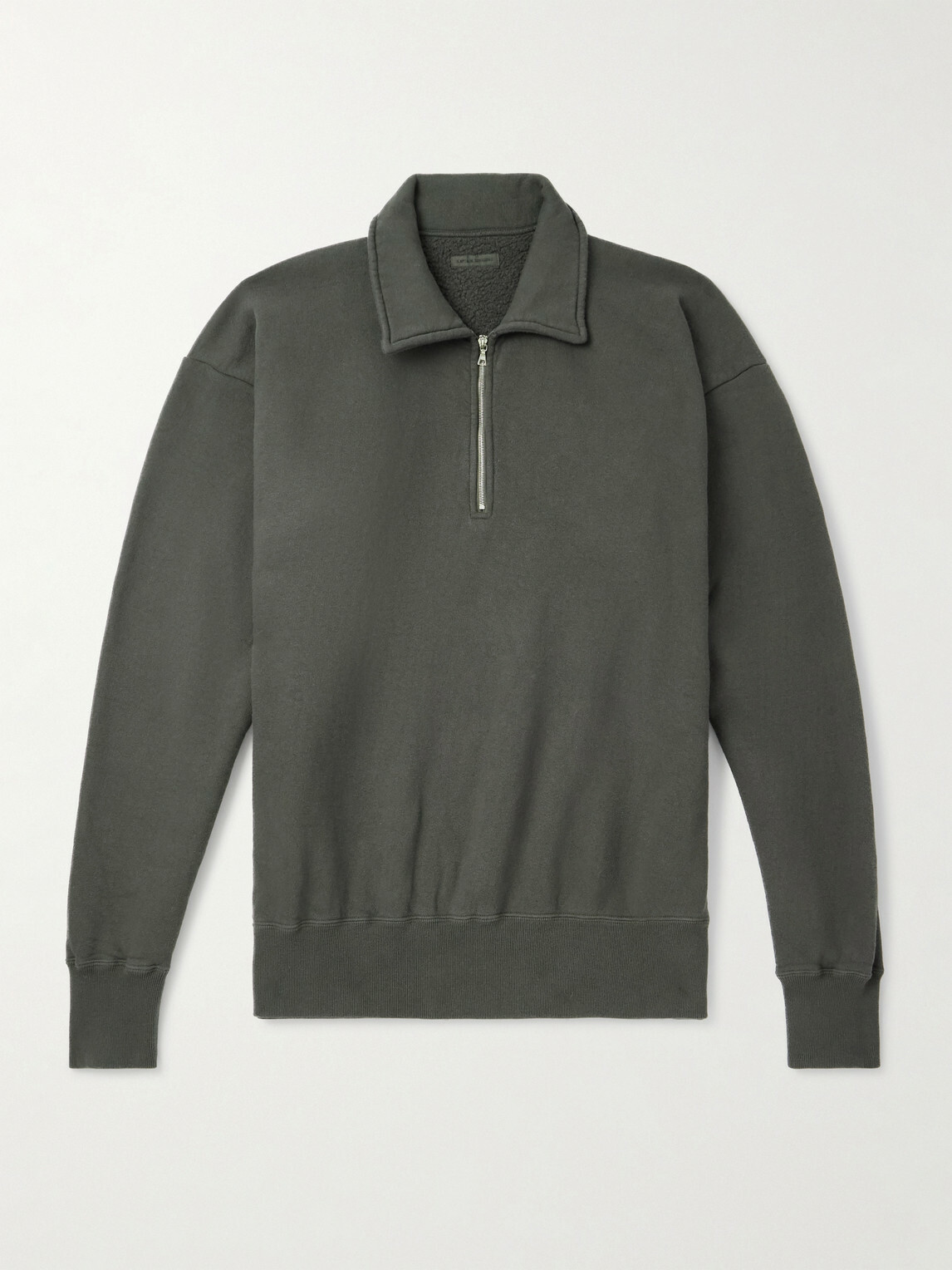 Kaptain Sunshine - Garment-Dyed Cotton-Jersey Half-Zip Sweatshirt - Gray