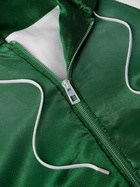 LOEWE - Oversized Grosgrain-Trimmed Padded Satin Hooded Track Jacket - Green